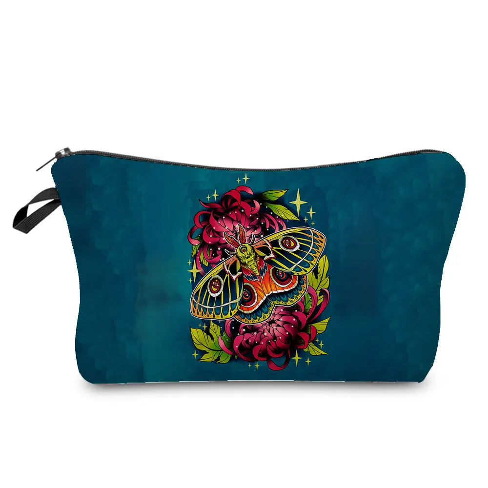 Skull Print Women Cosmetic Bags Personality Makeup Pouch Portable Travel Storage Bag Lipstick Organizer Cases Zipper Makeup Bag