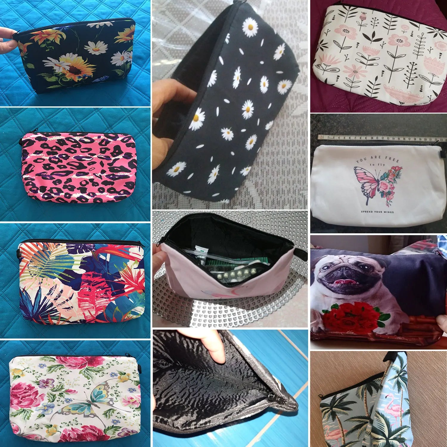 Skull Print Women Cosmetic Bags Personality Makeup Pouch Portable Travel Storage Bag Lipstick Organizer Cases Zipper Makeup Bag