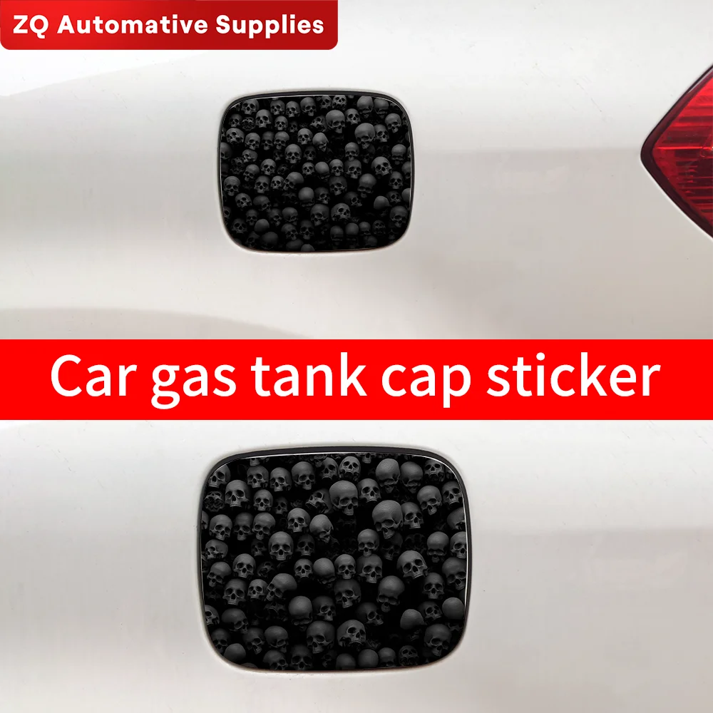 Skull Car Pull Fuel Tank Stickers Funny DIY Car Waterproof Sunscreen Stickers Pull Fuel Consumption Decal Exterior Accessories