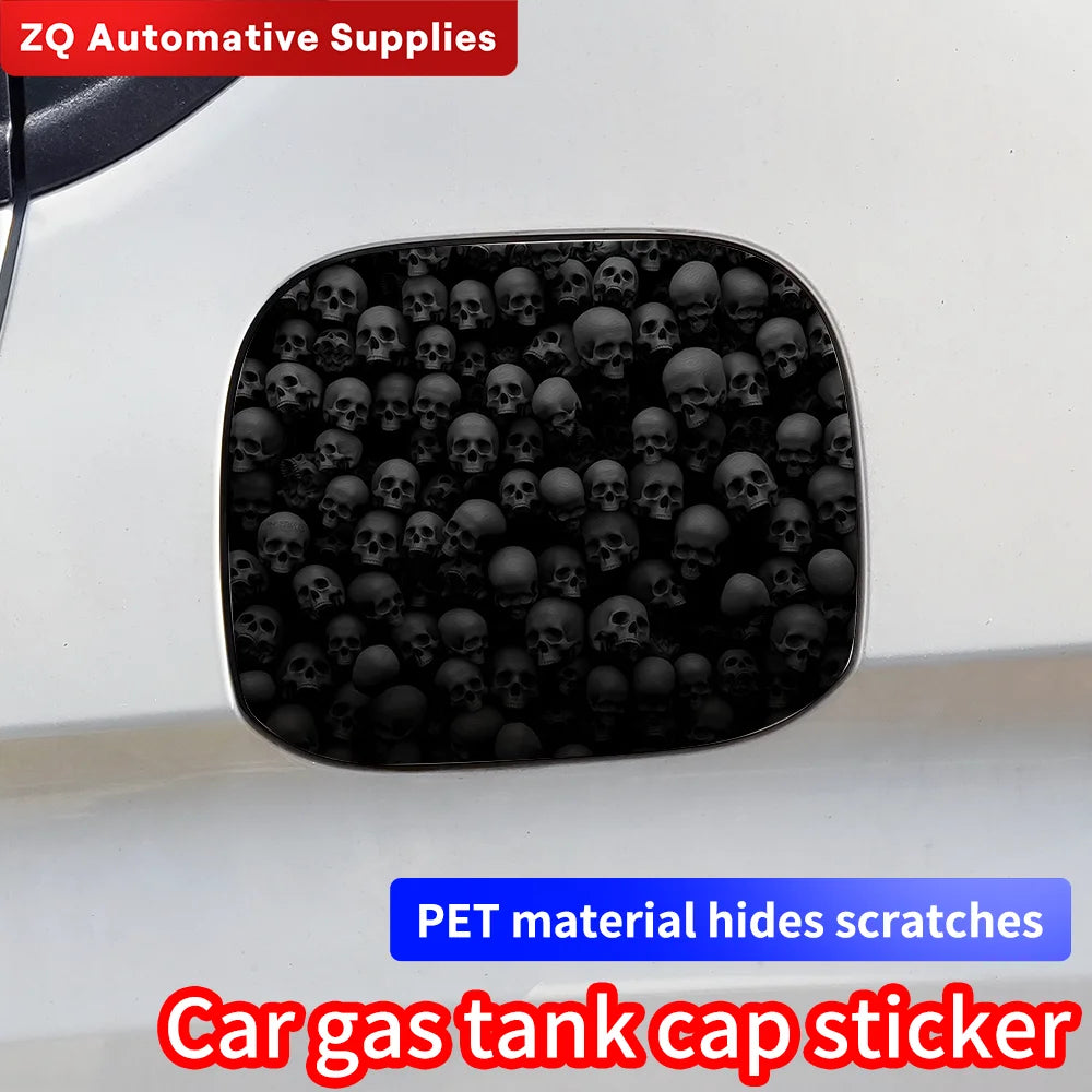 Skull Car Pull Fuel Tank Stickers Funny DIY Car Waterproof Sunscreen Stickers Pull Fuel Consumption Decal Exterior Accessories
