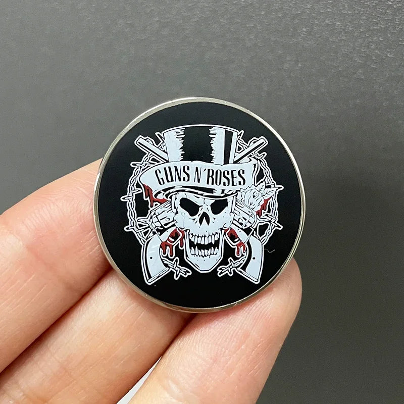 SKULL Head Logo Badge Music Art Jewelry Backpack Decoration