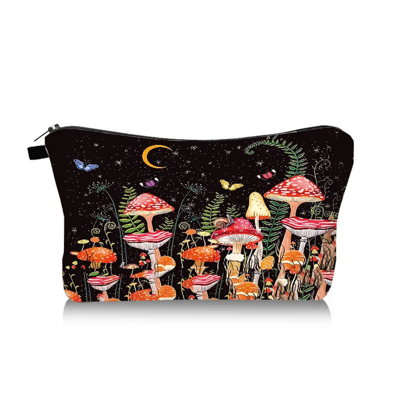 Hot selling Halloween skull makeup bag with high-end feel, women's hand-held storage bag, travel portable toiletries bag