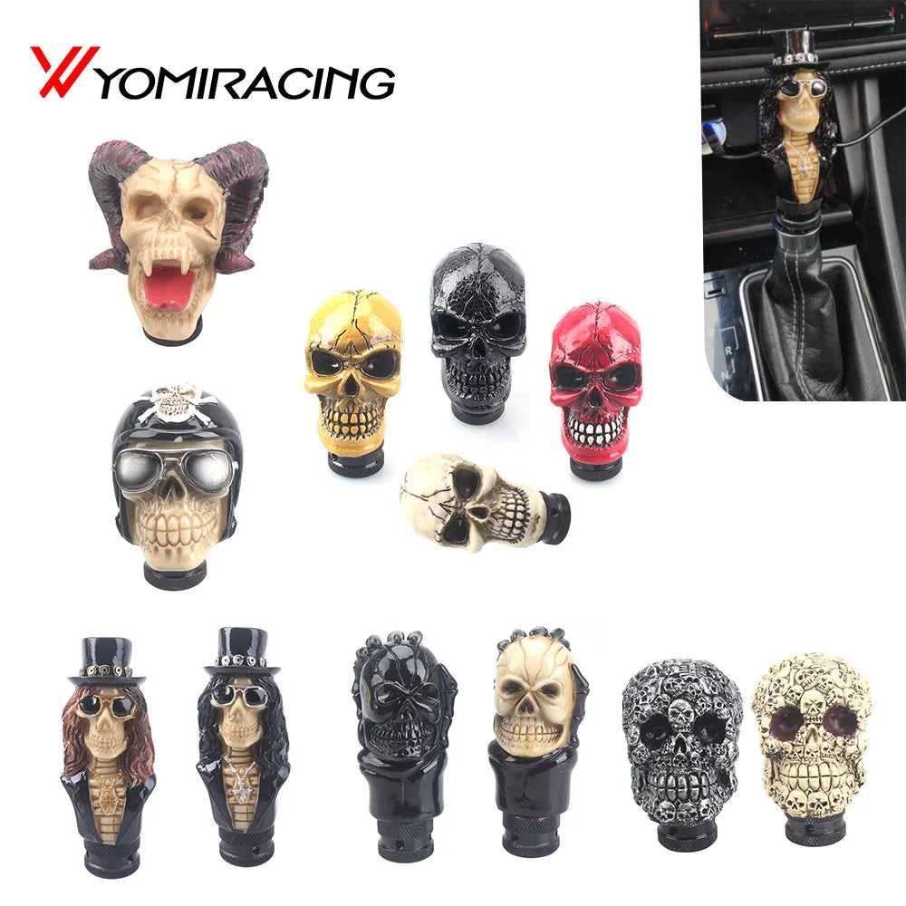 Skull Shape Head Shift Knob Car Accessories Auto Parts Decoration Car Manual Gear Stick Shifter Lever Knob Gear Shift Knober