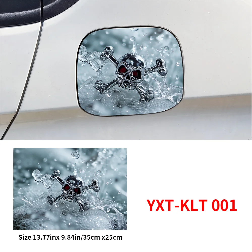 Skull Car Pull Fuel Tank Stickers Funny DIY Car Waterproof Sunscreen Stickers Pull Fuel Consumption Decal Exterior Accessories
