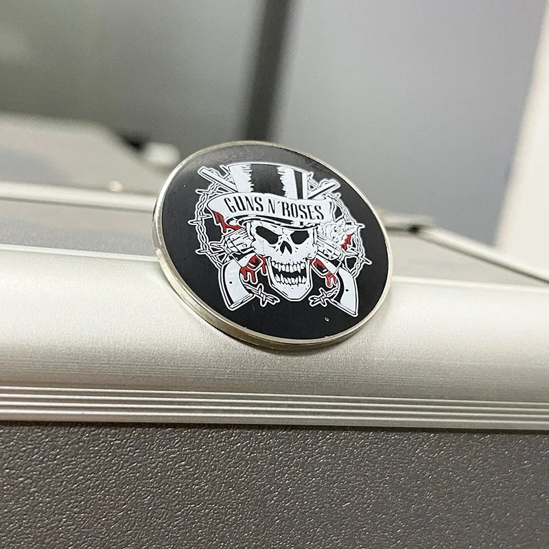 SKULL Head Logo Badge Music Art Jewelry Backpack Decoration