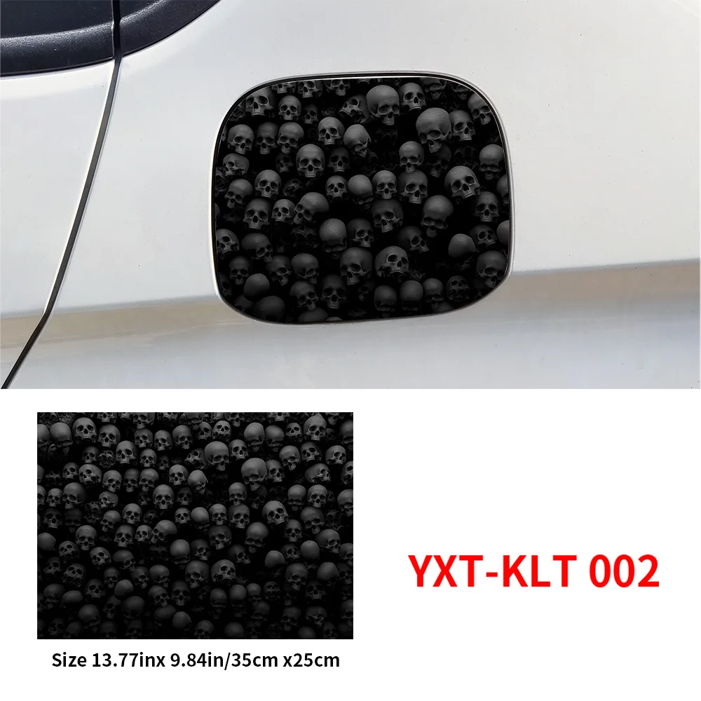 Skull Car Pull Fuel Tank Stickers Funny DIY Car Waterproof Sunscreen Stickers Pull Fuel Consumption Decal Exterior Accessories