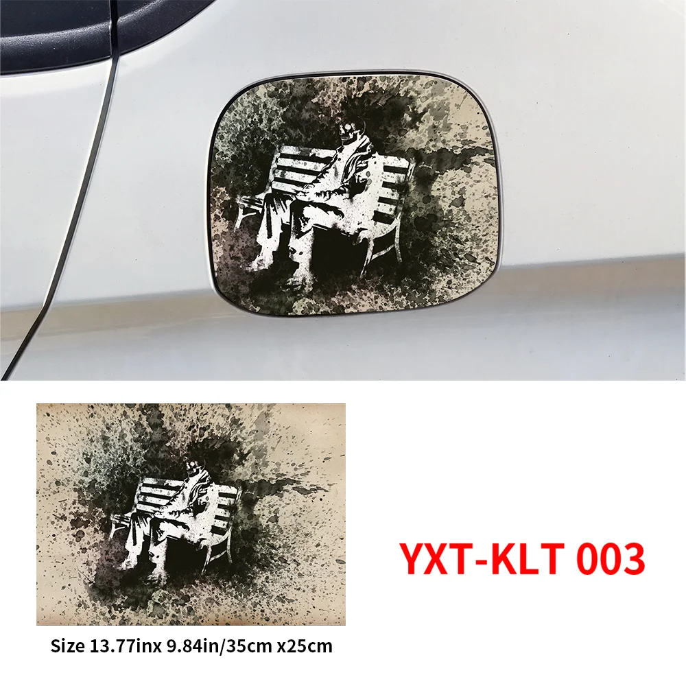 Skull Car Pull Fuel Tank Stickers Funny DIY Car Waterproof Sunscreen Stickers Pull Fuel Consumption Decal Exterior Accessories