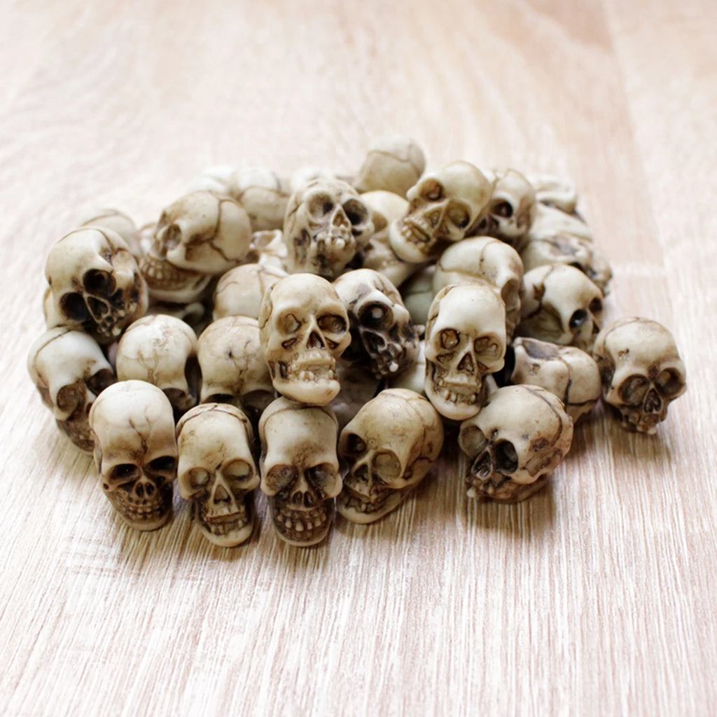 20pcs Mini Skulls, Small Skeleton Head Flowerpot Decor Realistic Skull Crafts Halloween Garden Decoration Bonsai Courtyard Ornam