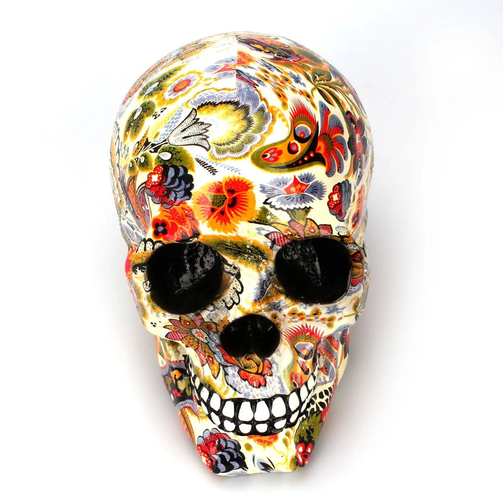 Human Skull Head Sculpture Decor, Creative Skull Flowers, Halloween Decoration, Home Decor