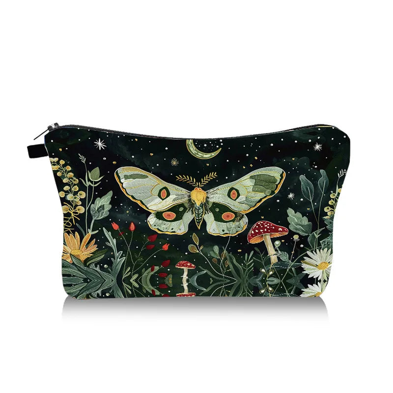 Hot selling Halloween skull makeup bag with high-end feel, women's hand-held storage bag, travel portable toiletries bag
