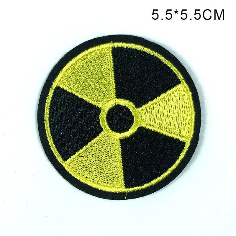 Skull Cartoon Cute White Bone Human Skeleton Dangerous Radioactive Adhesive Embroidery Cloth Sticker Clothing Accessories