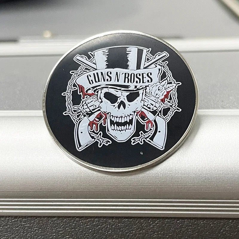SKULL Head Logo Badge Music Art Jewelry Backpack Decoration