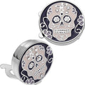 Skull Crystal button cover for men shirt, men's fun shirt cufflinks, black enamel skeleton design cufflinks punk shirt accessory
