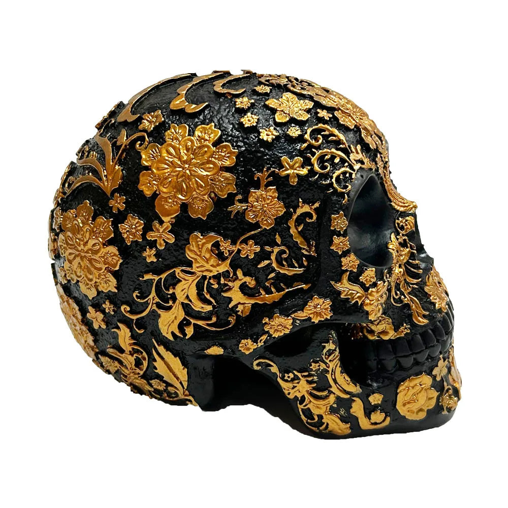 Human Skull Head Sculpture Decor, Creative Skull Flowers, Halloween Decoration, Home Decor