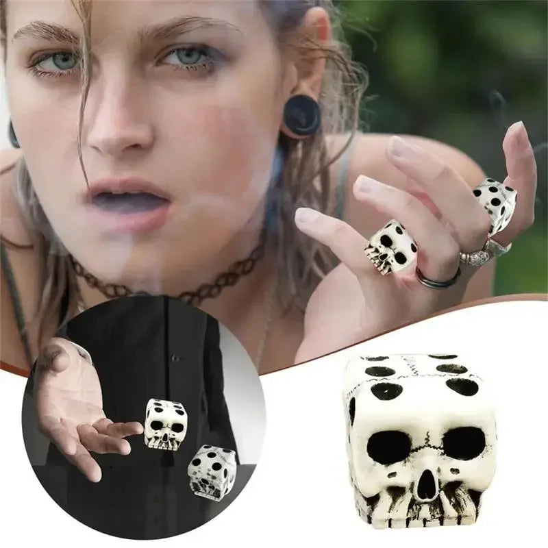 10 PCS Skull Dice Resin Skeleton Dice 6 Sided Skull Face Skeleton Dice Creative Gothic Skeleton Dice Scary Table Ornament