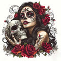 Sugar Skull Female Skeleton Car Sticker Waterproof Vinyl Decal on Bumper Rear Window Laptop Decal For Car Accessories SH879