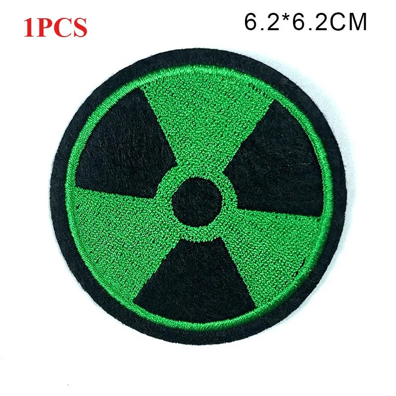Skull Cartoon Cute White Bone Human Skeleton Dangerous Radioactive Adhesive Embroidery Cloth Sticker Clothing Accessories
