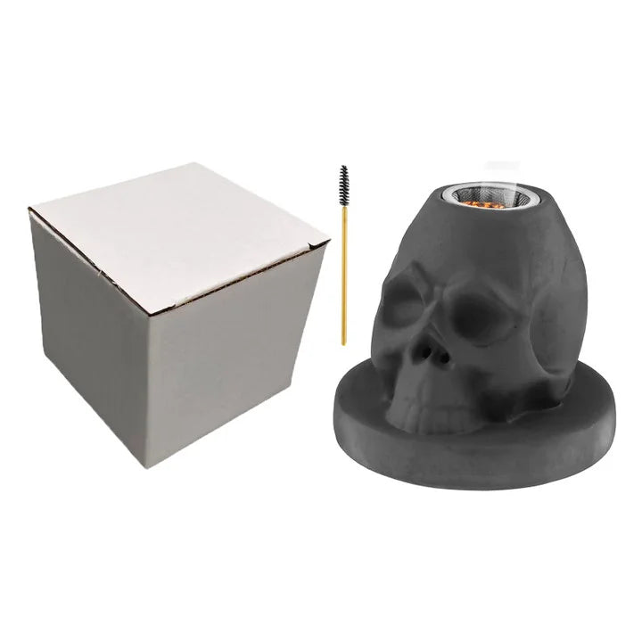 Skull Cocktail Smoker Kit with Wood Chips Ceramic Infuser for Whiskey Bourbon Cocktails & Drinks Unique Home Bar Tool for Men