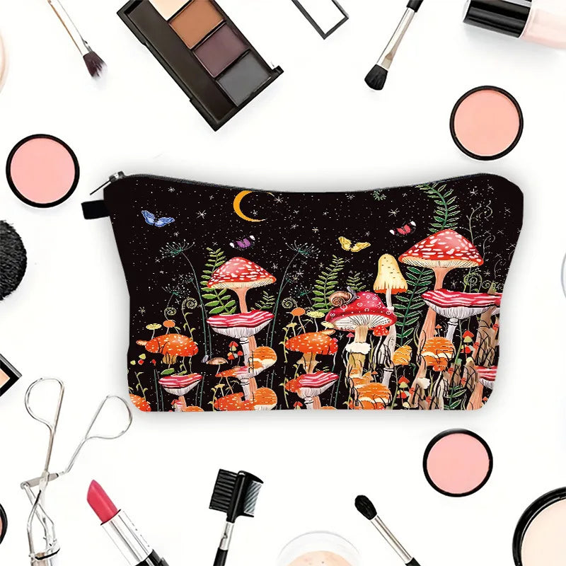 Hot selling Halloween skull makeup bag with high-end feel, women's hand-held storage bag, travel portable toiletries bag