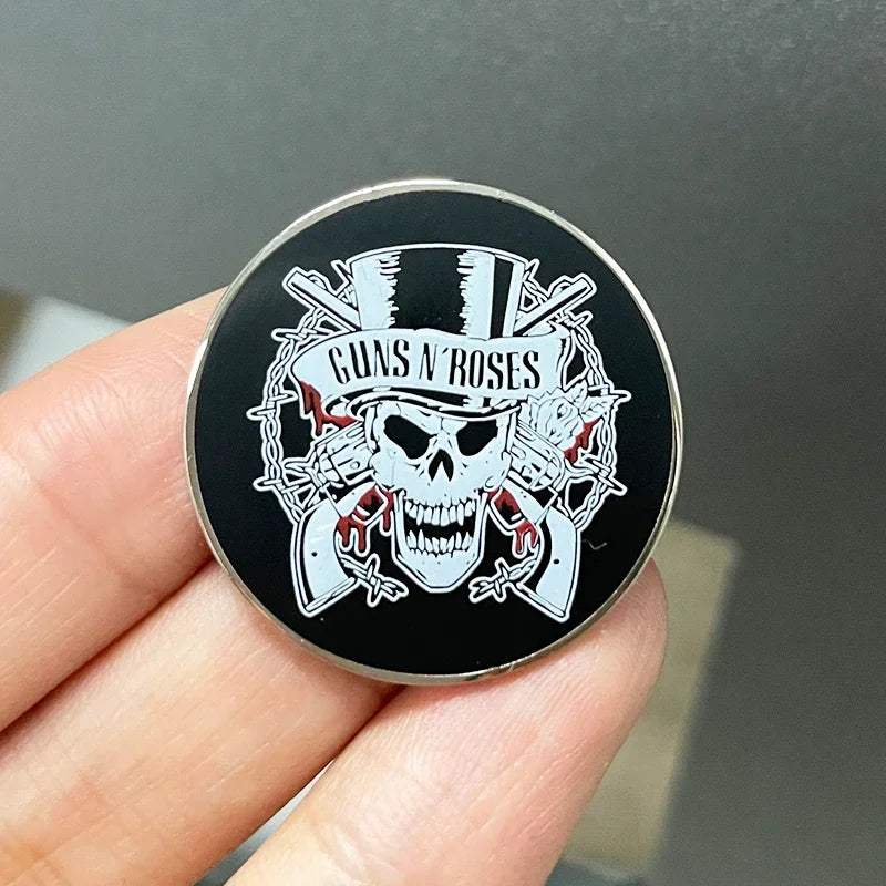 SKULL Head Logo Badge Music Art Jewelry Backpack Decoration