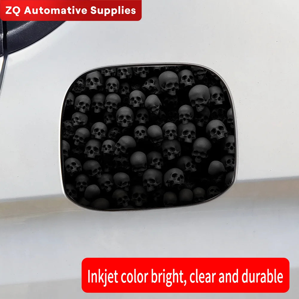 Skull Car Pull Fuel Tank Stickers Funny DIY Car Waterproof Sunscreen Stickers Pull Fuel Consumption Decal Exterior Accessories