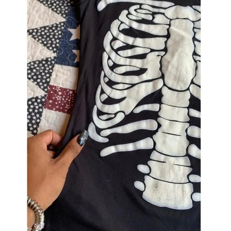Skulls Punk T shirt Women Slim Gothic Street Vintage Black Short Tops Dark Crop Top Femme T Shirts Sexy Y2k Clothing 2000s Tees