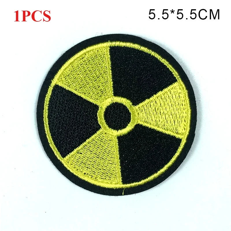 Skull Cartoon Cute White Bone Human Skeleton Dangerous Radioactive Adhesive Embroidery Cloth Sticker Clothing Accessories