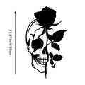 Skull with Rose Metal Wall Art, Flower Skull Signs, Sugar Skull, Skeleton Decor, Halloween Gothic Decor