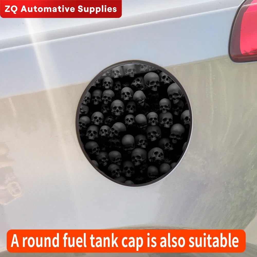 Skull Car Pull Fuel Tank Stickers Funny DIY Car Waterproof Sunscreen Stickers Pull Fuel Consumption Decal Exterior Accessories