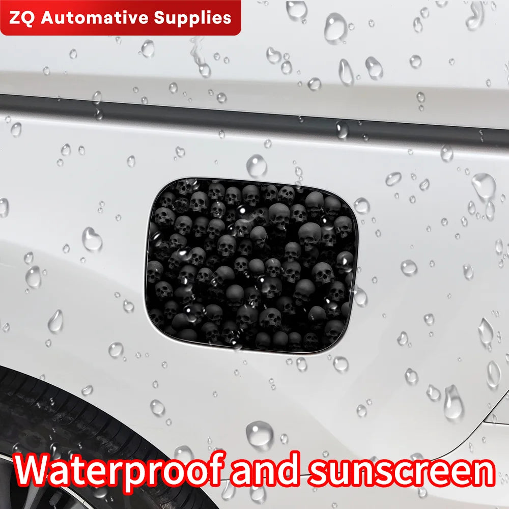 Skull Car Pull Fuel Tank Stickers Funny DIY Car Waterproof Sunscreen Stickers Pull Fuel Consumption Decal Exterior Accessories