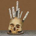 Skull Knife Holder for Kitchen Skeleton Knife Stand Horror Kitchen Storage Head Rack Kitchen Fruit Storage Rack Decoration