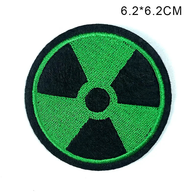 Skull Cartoon Cute White Bone Human Skeleton Dangerous Radioactive Adhesive Embroidery Cloth Sticker Clothing Accessories