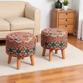 Wooden Frame Ottoman with Cushioned Top