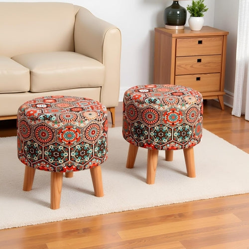 Wooden Frame Ottoman with Cushioned Top