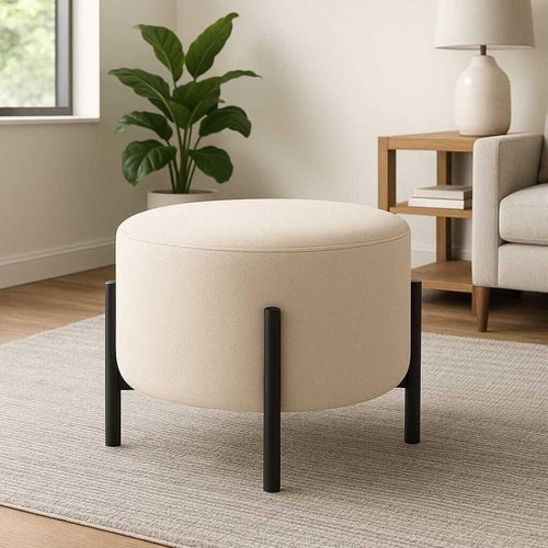 Durable Fabric Ottoman for Everyday Seating